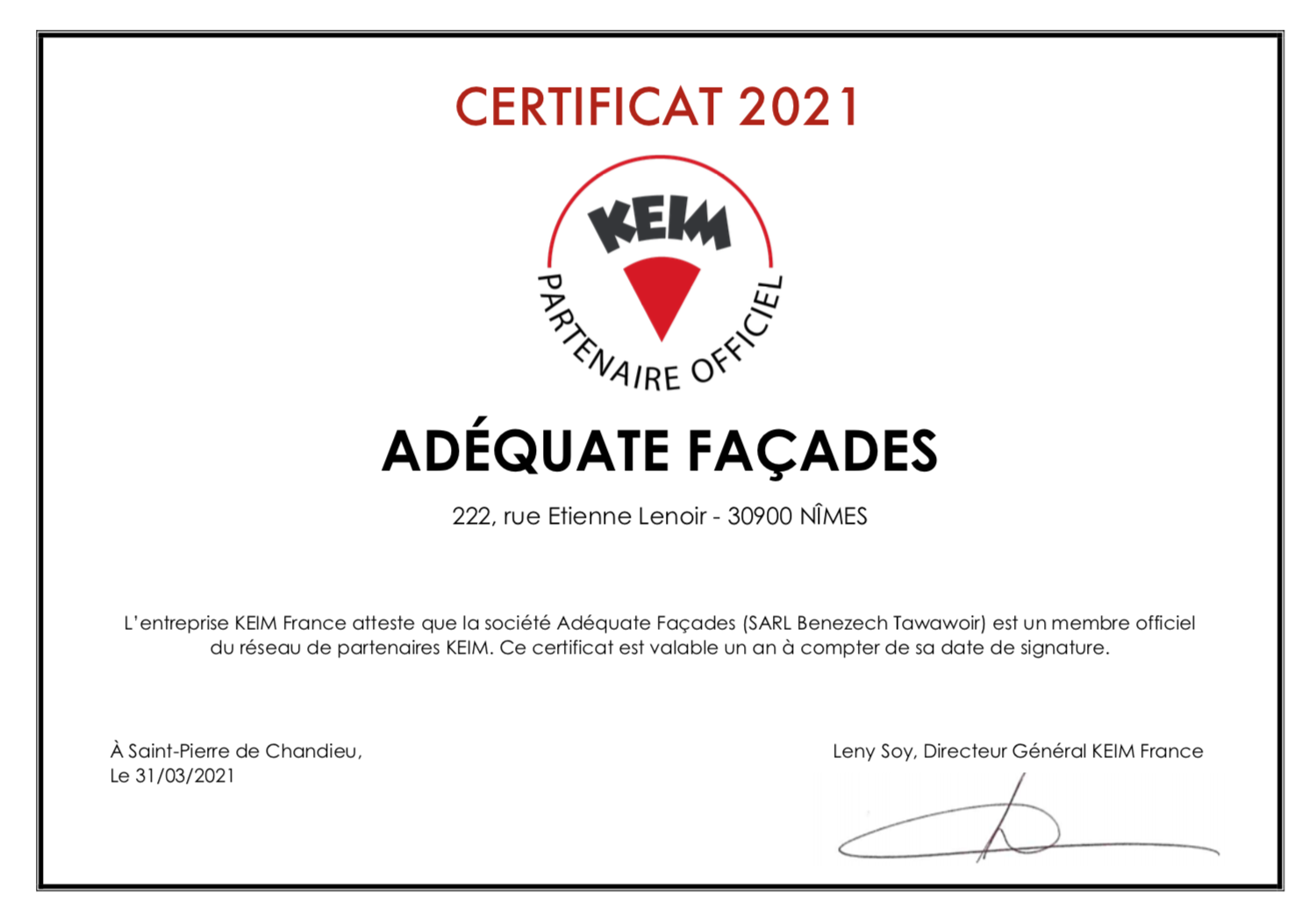 Partenaire officiel KEIM